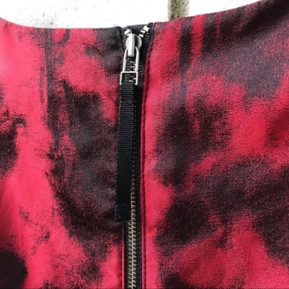 Banana Republic Black Cherry Red Abstract Watercolor Sheath Dress - Picture 6 of 8